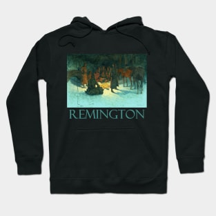 A Halt in the Wilderness by Frederic Remington Hoodie